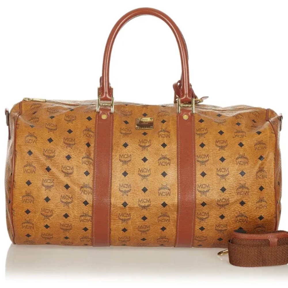MCM Visetos Leather Travel Bag